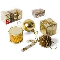 Kleine kersthangers - 20x st - goud - 5 cm - kunststof - Kersthangers - thumbnail