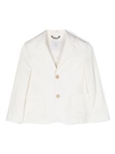 Eleventy Kids blazer en coton à simple boutonnage - Blanc