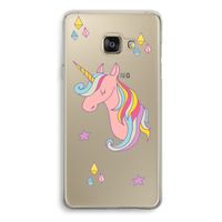 Roze eenhoorn: Samsung Galaxy A3 (2016) Transparant Hoesje