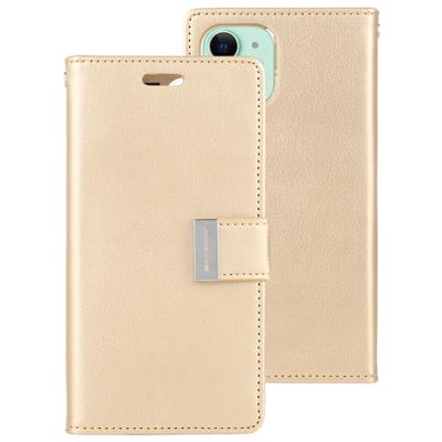 Voor iPhone 11 kwik GOOSPERY RICH DIARY Crazy Horse textuur horizontale Flip lederen draagtas met houder & kaartsleuven & portemonnee (goud)