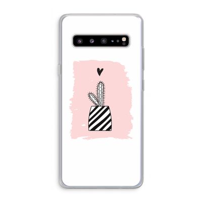 Zwart-wit cactus: Samsung Galaxy S10 5G Transparant Hoesje
