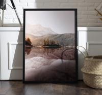 Noordse bergen realistische fotoposter