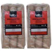 Houtbriketten - 2x - 10 kilo - kachel/openhaard - geperste briketten