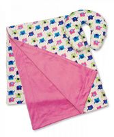 Nursery Time reisset babydeken en nekkussen olifant 2 delig roze - thumbnail