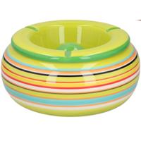 Asbak - gekleurd - rond - 19 cm - keramiek - buiten - terras asbakken