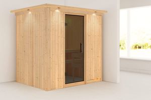 Karibu | Fanja Sauna met Dakkraag | Antracietglas