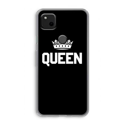 Queen zwart: Google Pixel 4a Transparant Hoesje