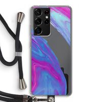Zweverige regenboog: Samsung Galaxy S21 Ultra Transparant Hoesje met koord