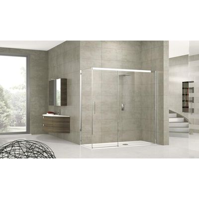 Novellini Rose PH schuifdeur voor vaste wand 117/120x200cm deur schuift naar rechts chroom profiel en helder glas roseph117d-1k