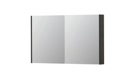 INK SPK2 spiegelkast met 2 dubbelzijdige spiegeldeuren, 4 verstelbare glazen planchetten, stopcontact en schakelaar 120 x 14 x 73 cm, gerookt eiken