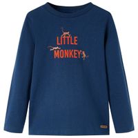 Kindershirt met lange mouwen aapjesprint 104 marineblauw