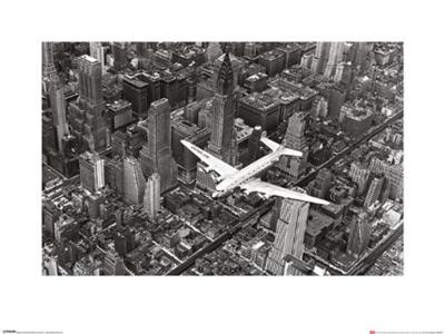 Kunstdruk Time Life DC4 Over Manhattan 60x80cm