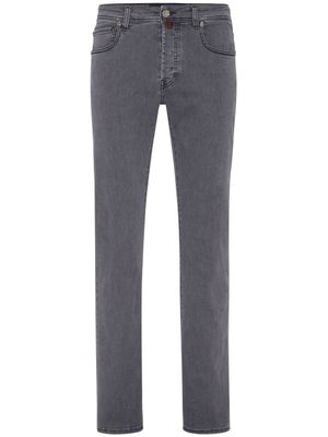 Billionaire jean droit à logo brodé - Gris