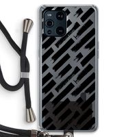 Zwarte vegen: Oppo Find X3 Transparant Hoesje met koord