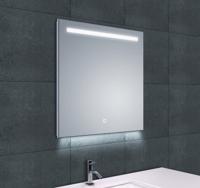 Badkamerspiegel Ambi one | 60x60 cm | Vierkant | Directe en indirecte LED verlichting | Touch button | Met verwarming