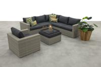 Atlanta wicker loungeset 5-delig - Vintage grey - Garden impressions