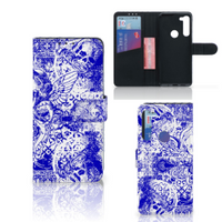 Telefoonhoesje met Naam Motorola G8 Power Angel Skull Blauw