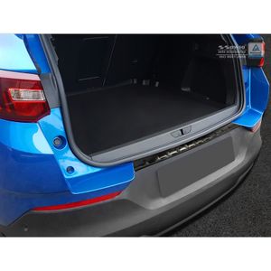 Zwart RVS Bumper beschermer passend voor Opel Grandland X 2017- 'Ribs' AV245145