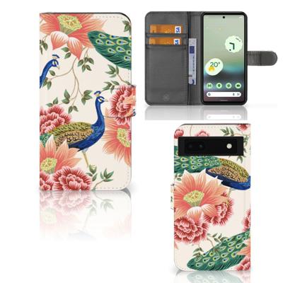 Telefoonhoesje | Met pasjeshouder | voor Google Pixel 6A Pink Peacock