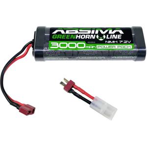 Absima NiMH accupack 7.2 V 3000 mAh Aantal cellen: 6 Hardcase T-bussen, Tamiya-bus