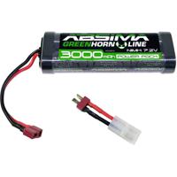 Absima NiMH accupack 7.2 V 3000 mAh Aantal cellen: 6 Hardcase T-bussen, Tamiya-bus