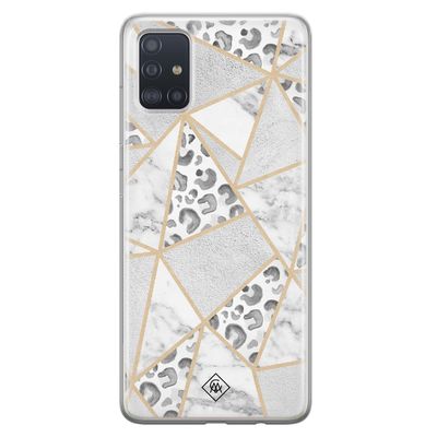 Samsung Galaxy A51 siliconen hoesje - Stone & leopard print