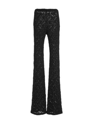 Chloé pantalon en dentelle à coupe évasée - Noir