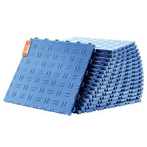 VEVOR garagevloerbeslag 305 x 305 x 13,4 mm set van 25 industriële vloer antislip dubbelzijdige structuur garagevloer voor garages kelders reparatiewerkplaatsen blauw