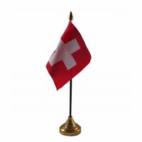 Zwitserland versiering tafelvlag 10 x 15 cm   - - thumbnail