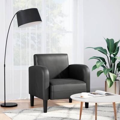 Fauteuil met armleuningen 54 cm kunstleer zwart