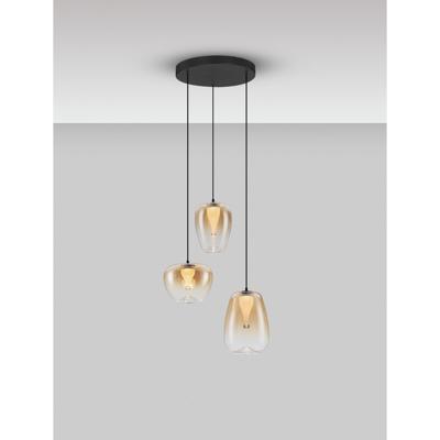 Lyora Design hanglampOblo 3-lichts amber glas - 9009177