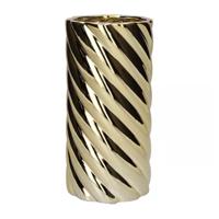 Bloemenvaas Twirly - spekje - goud - D9 x H19 cm - decoratieve vaas - bloemen/takken Bloemenvaas Twirly - spekje - goud - D9 x H19 cm - decoratieve vaas - bloemen/takken