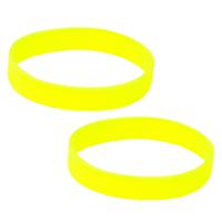 Siliconen armbandjes - 30x - stretch - neon geel - polsbandjes - volwassenen