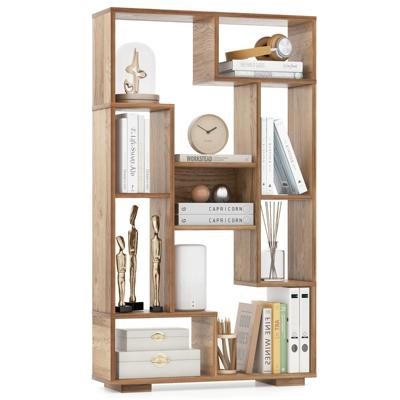 Modern Boekenrek met Open Planken en Kantelbeveiliging Geometrisch Multifunctioneel Rek Natuur