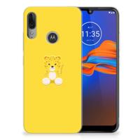 Motorola Moto E6 Plus Telefoonhoesje met Naam Baby Leopard