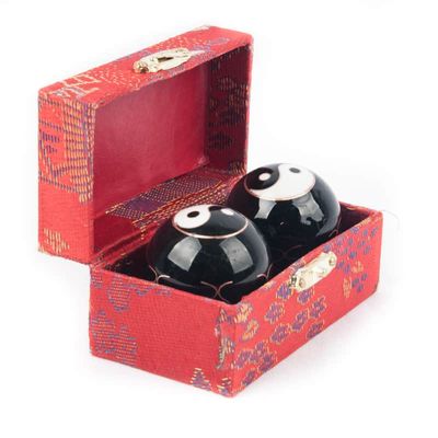 Meridiaankogels Yin Yang Zwart - 3,5 cm - Model 1