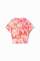 Gebloemde blouse met textuur - RED - S