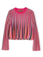 Missoni Kids pull en maille intarsia à rayures - Rose - thumbnail