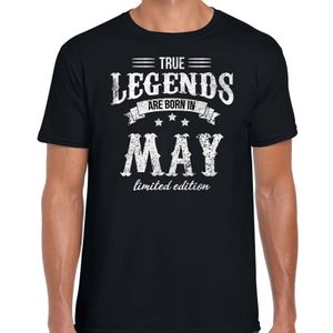 Legends are born in May cadeau t-shirt zwart voor heren - Verjaardag shirts