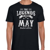 Legends are born in May cadeau t-shirt zwart voor heren - Verjaardag shirts