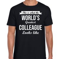 Worlds greatest colleague / collega cadeau t-shirt zwart voor heren - thumbnail