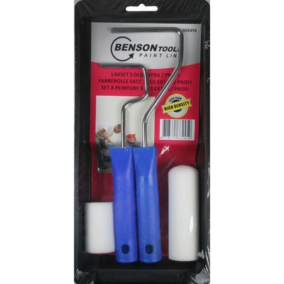 Lakroller/schuimroller schilderset 5 en 10 cm met verfbak en beugel
