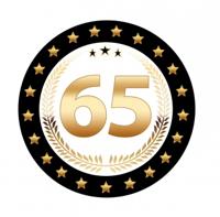65 jaar bierviltjes/onderzetters - 25x stuks - Verjaardag leeftijd - karton - versiering