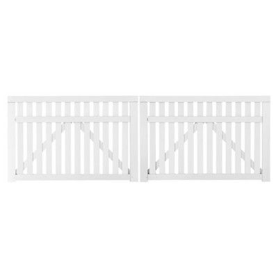 Wit Houten Dubbele Tuinpoort Country 300 x 98 CM