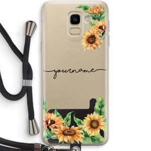 Zonnebloemen: Samsung Galaxy J6 (2018) Transparant Hoesje met koord