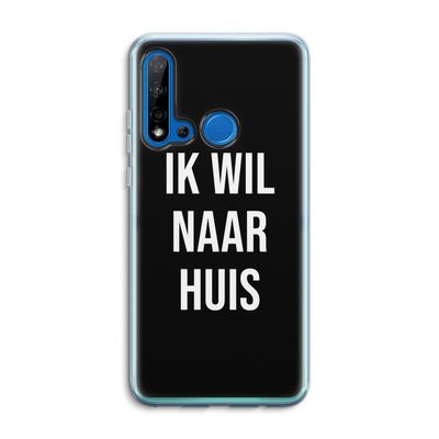 Ik wil naar huis - Zwart: Huawei P20 Lite (2019) Transparant Hoesje