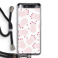 Hands pink: Samsung Galaxy A80 Transparant Hoesje met koord