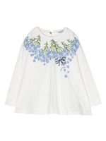 Monnalisa blouse en coton à fleurs - Blanc