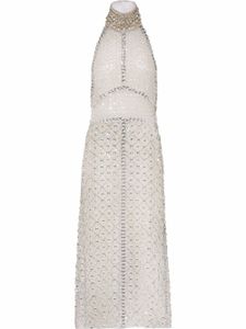 Miu Miu robe en organza à dos nu - Blanc