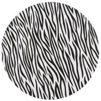 Kaarsenbord zebraprint - rond - D33 cm - kunststof - onderbord - kaarsenonderzetter Kaarsenbord zebraprint - rond - D33 cm - kunststof - onderbord - kaarsenonderzetter
